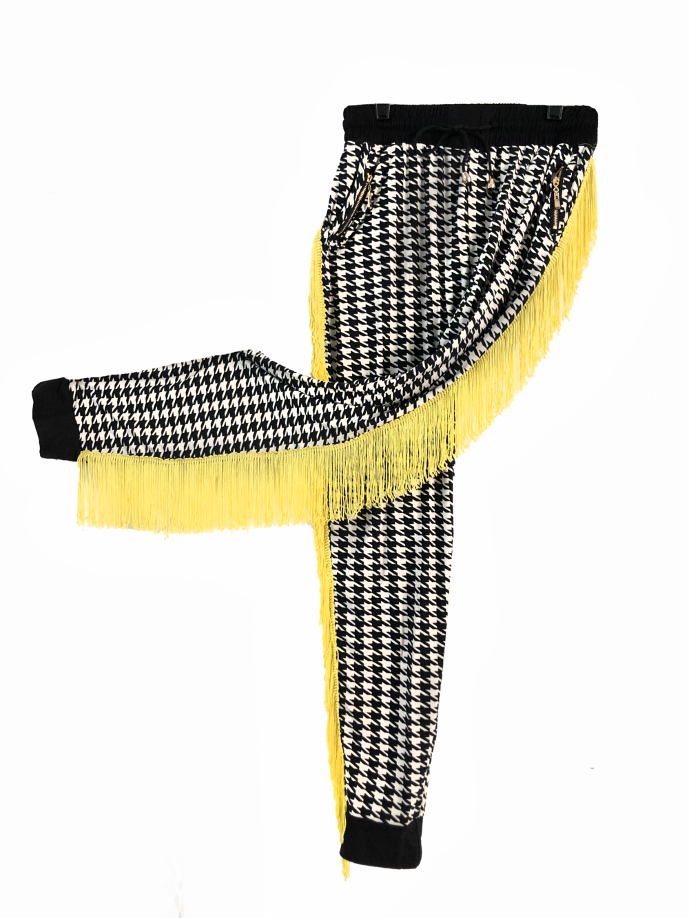 B&W Trouser w/ Yellow Fringe